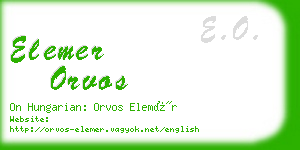 elemer orvos business card